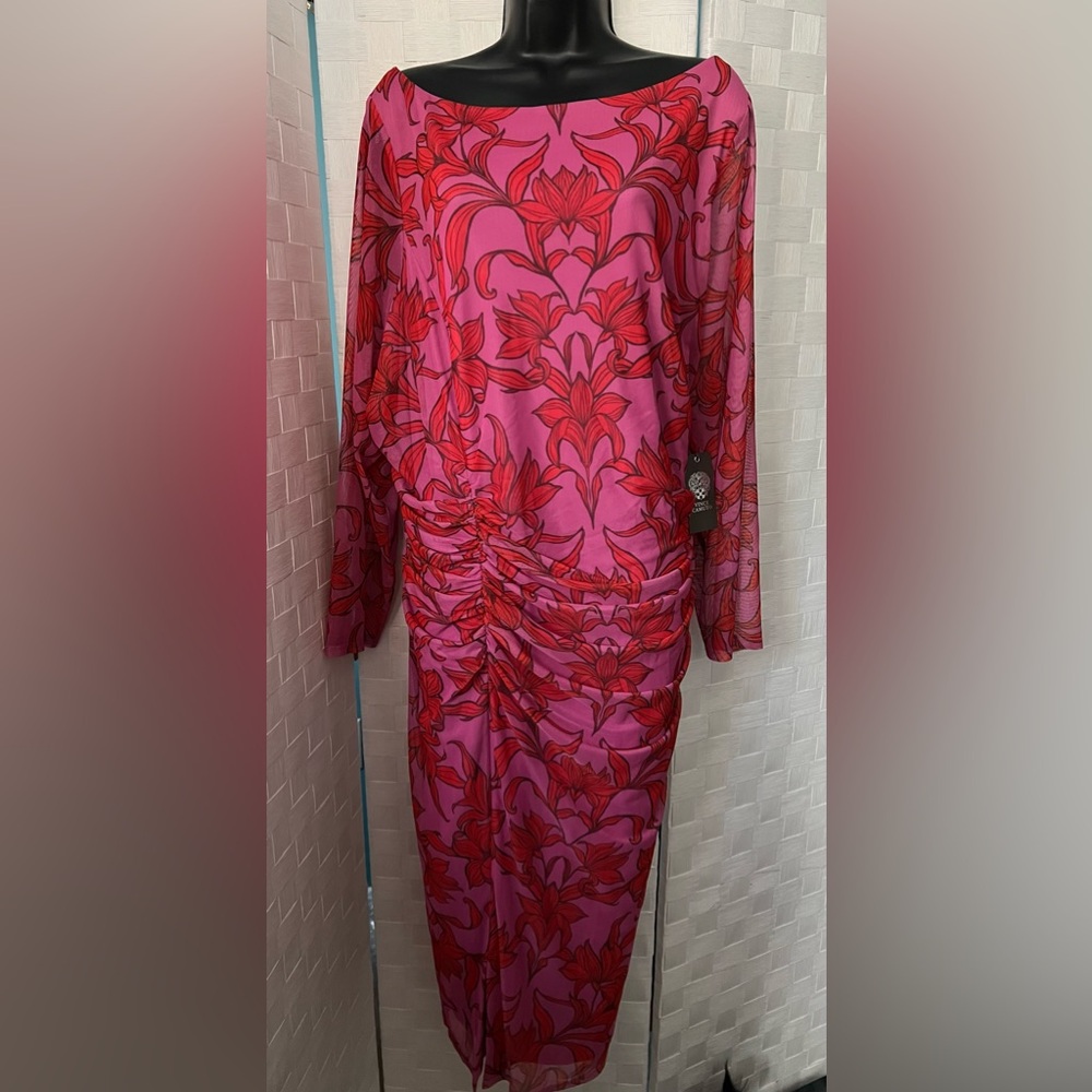 NWT $158 Vince Camuto Size 22W Mesh Floral Dress $88